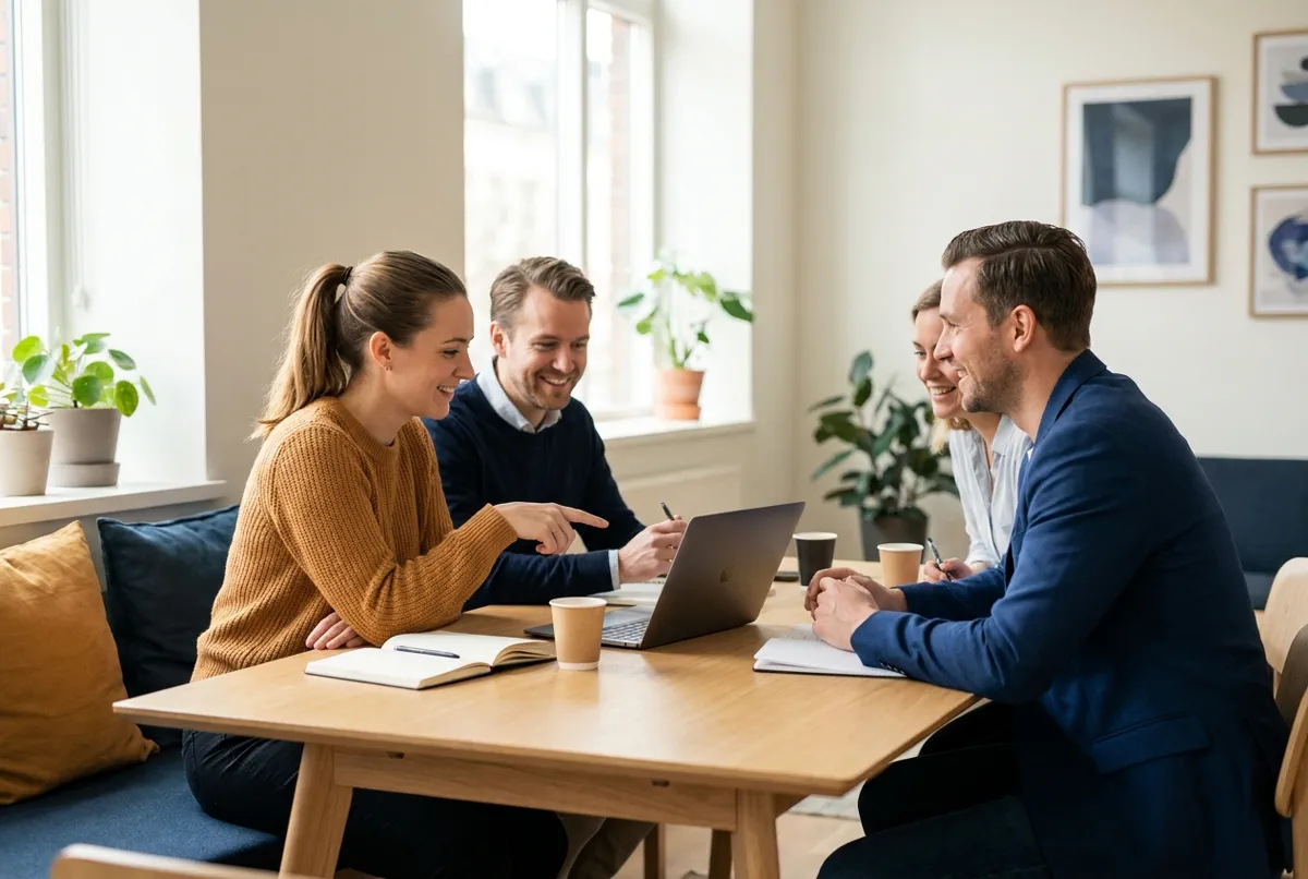 The Vocryn AI team working together in a bright office